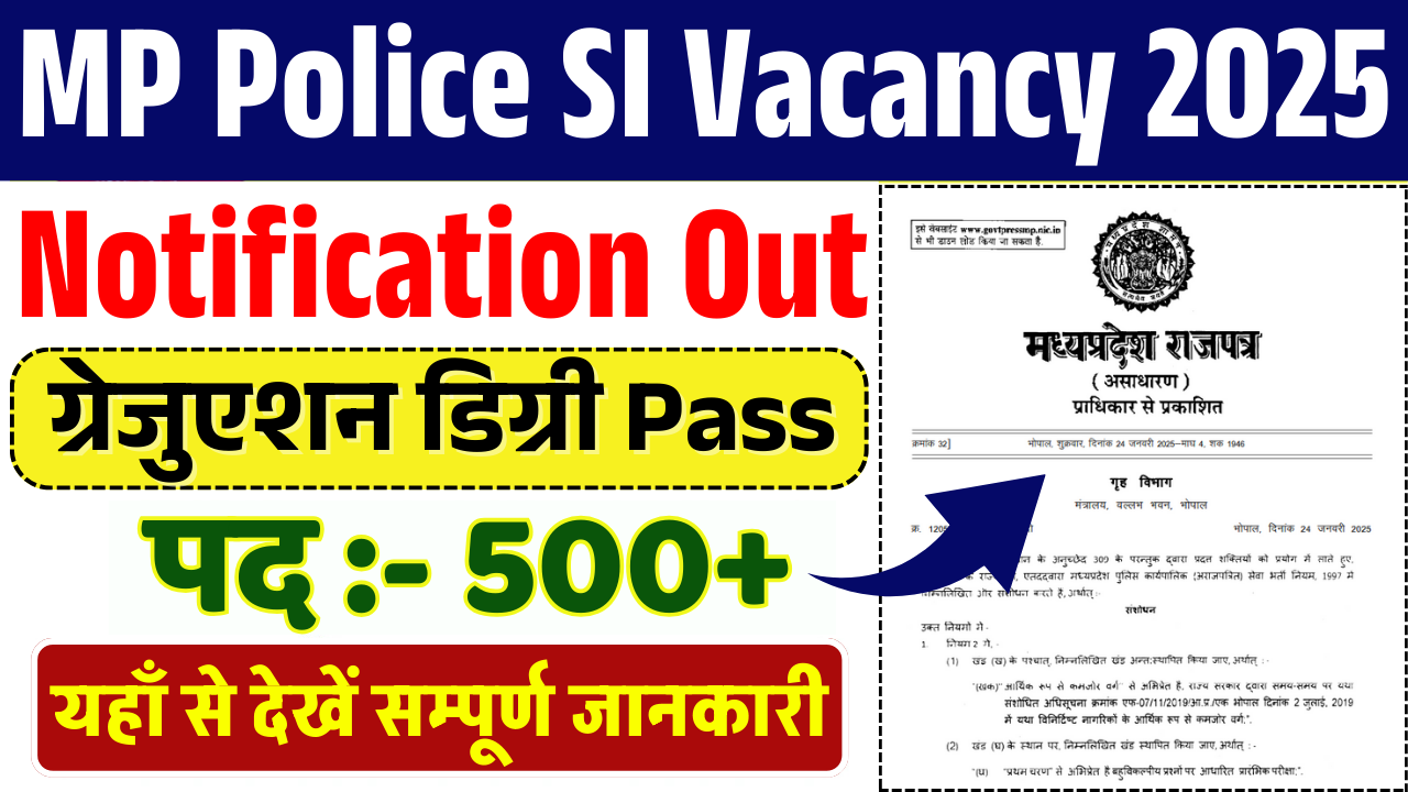 MP Police SI Vacancy 2025